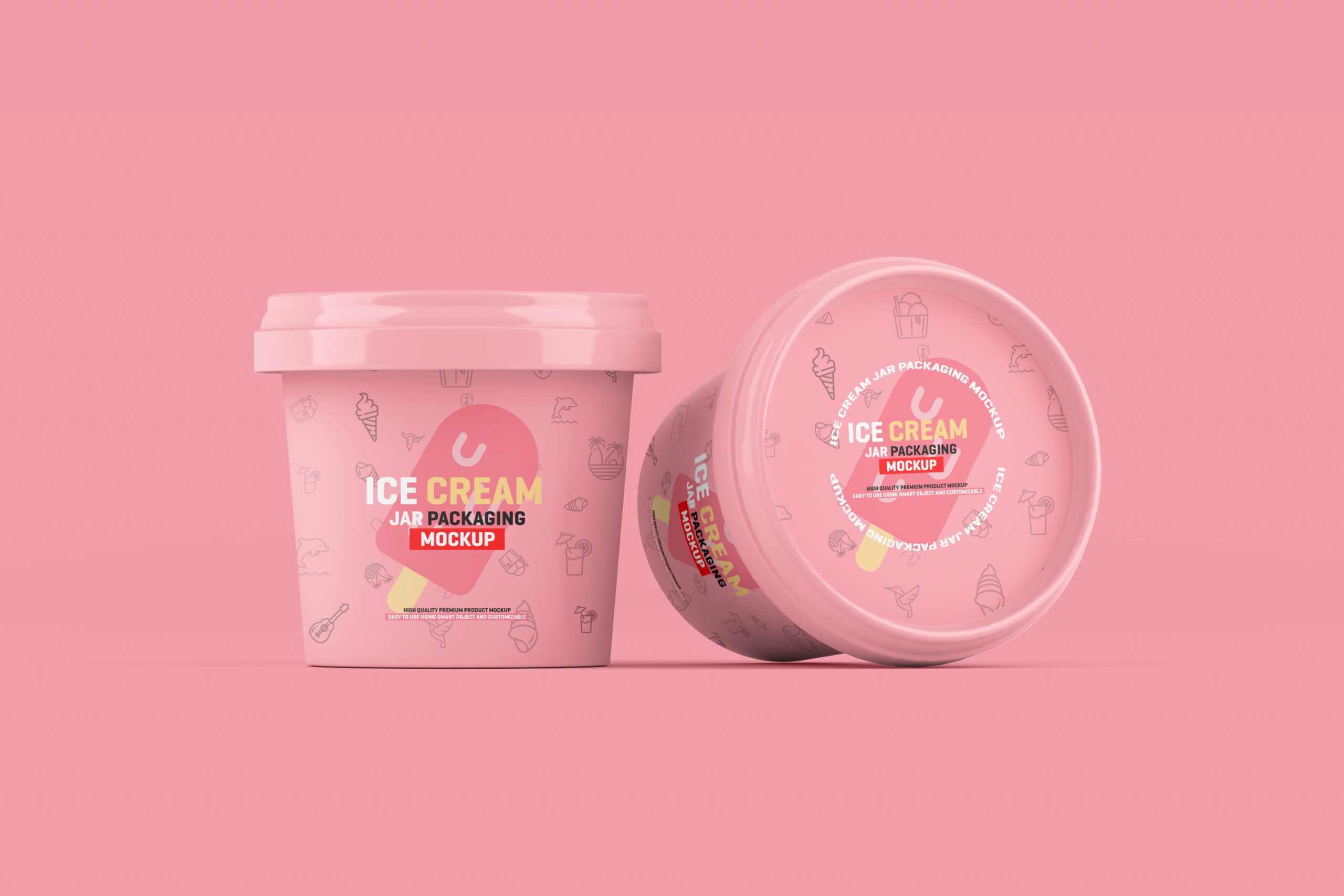 Free Ice Cream Jar Packaging Mockup - MockupNest | Free & Premium Product Mock-Ups