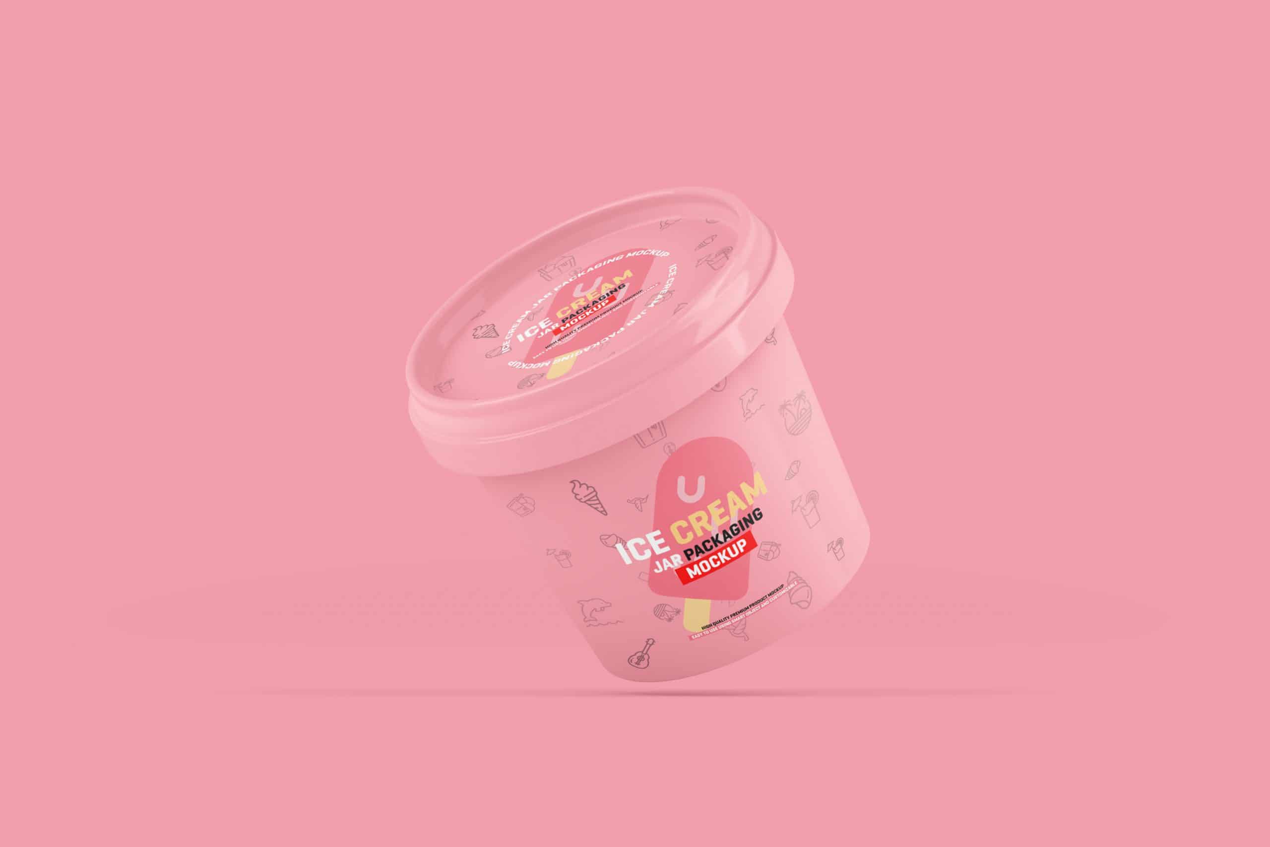 Download Ice Cream Jar Packaging Mockup - MockupNest | Free & Premium Product Mock-Ups